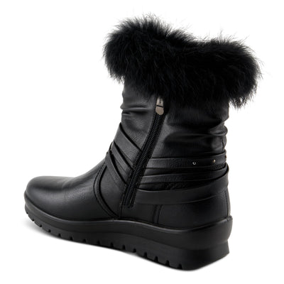 Flexus Women's YAMINA Platform Booties with Faux Fur Shaft, Lug Sole, and Inner Zipper Closure Black EU 37 / US 6.5-7