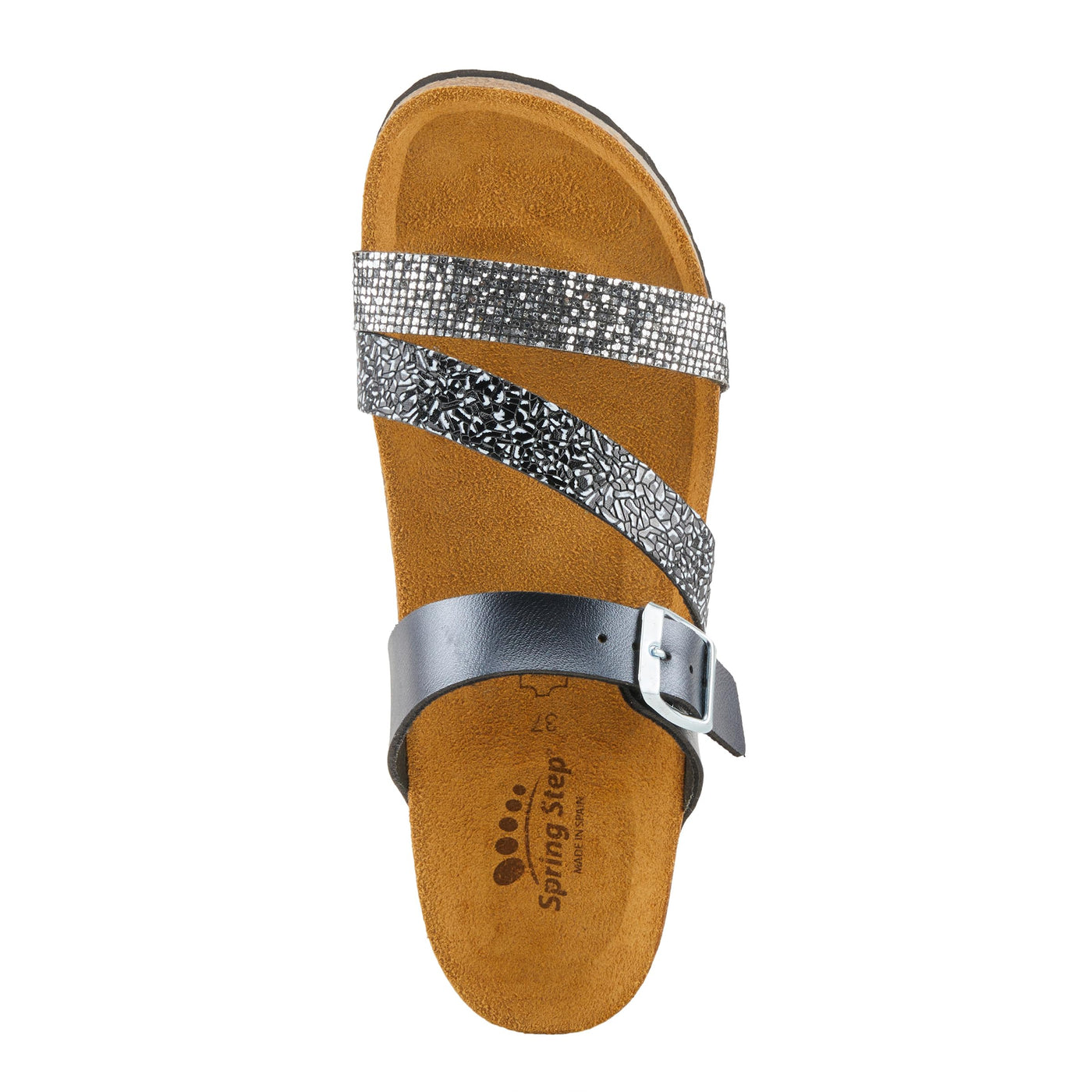 Spring Step ARENALL Women's Asymmetrical Sandals Slide - Eye-Catching Buckle Detail, Exceptional Comfort