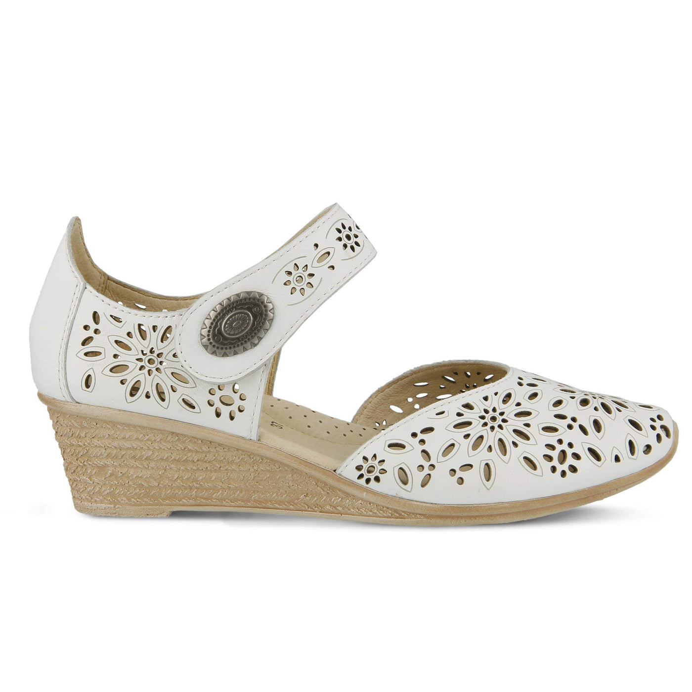 Spring Step Women's Nougat Wedge Sandal, White, 36 EU/5.5-6 M US