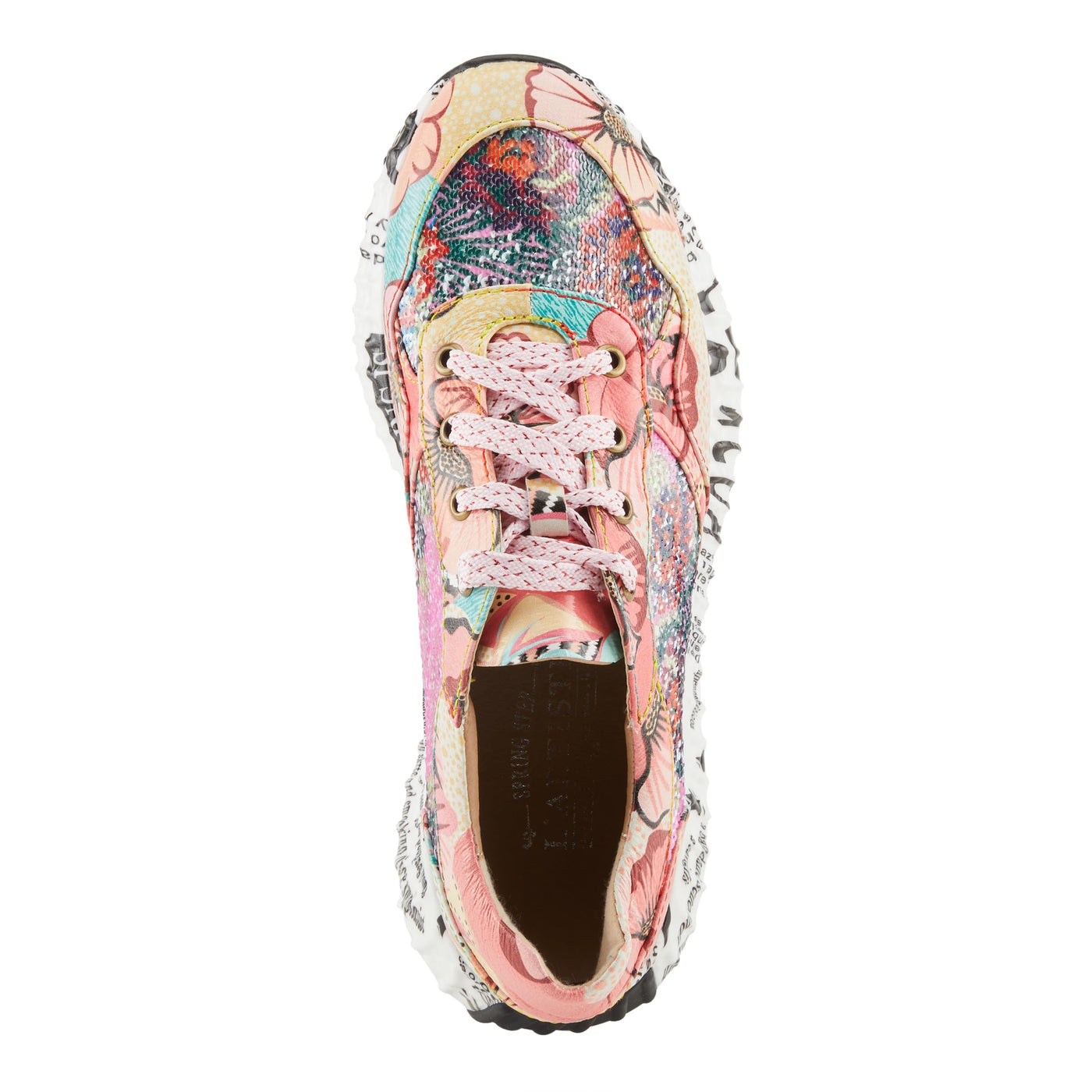 Spring Step L'Artiste Women's Cabaret Sequin Leather Fashion Sneakers - Stylish Comfort with a Sparkling Touch Pink Multi EU 41 / US 9.5-10