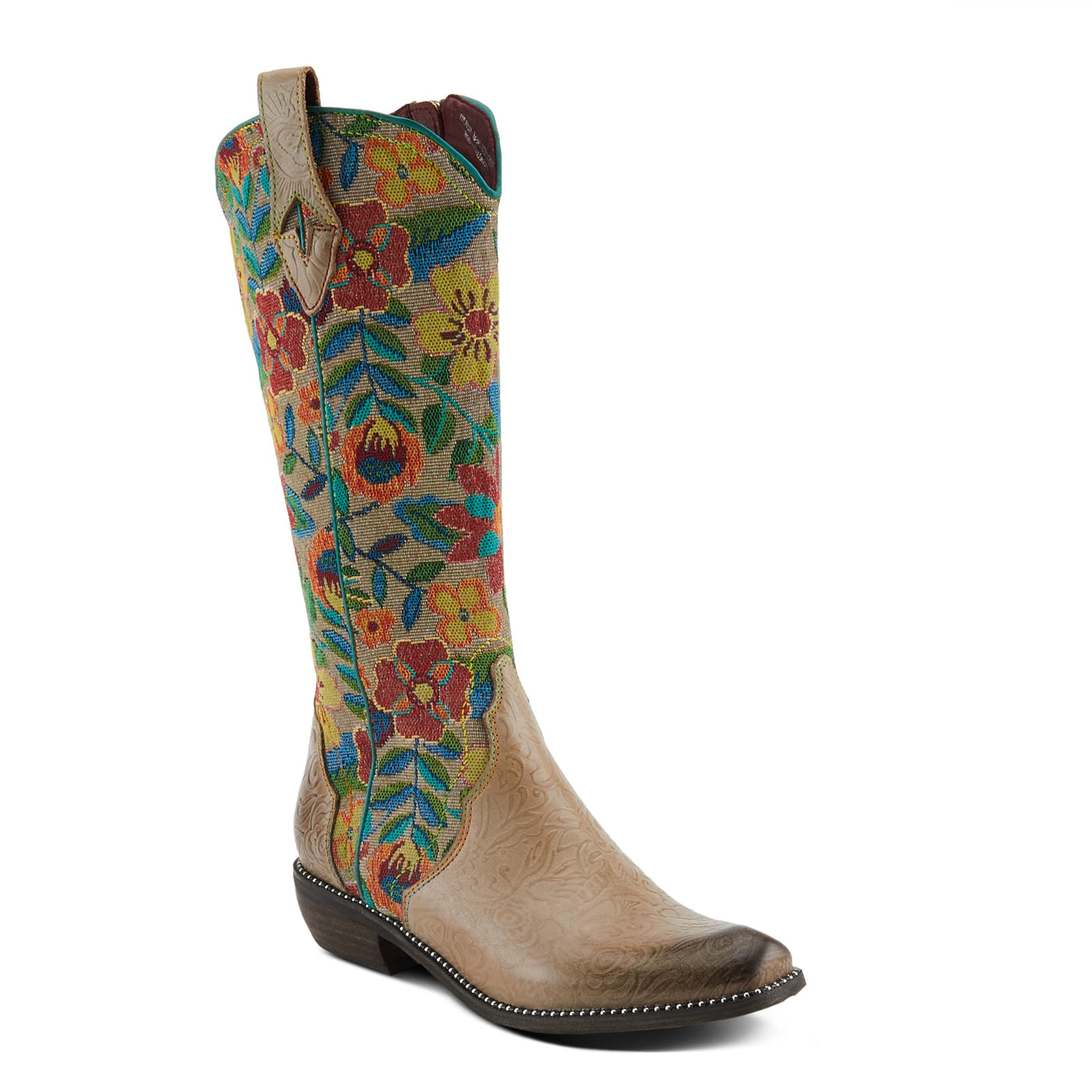 Spring Step L'Artiste Women's Rodeoqueen Leather Tall Boot Taupe Multi EU 41 / US 9.5-10