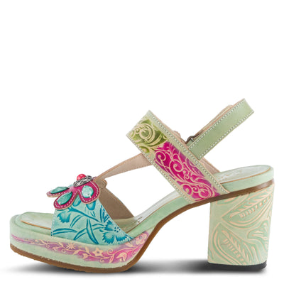 Spring Step L'Artiste Women's Gomma High Heel Sandal Mint Green Multi EU 37 / US 6.5-7