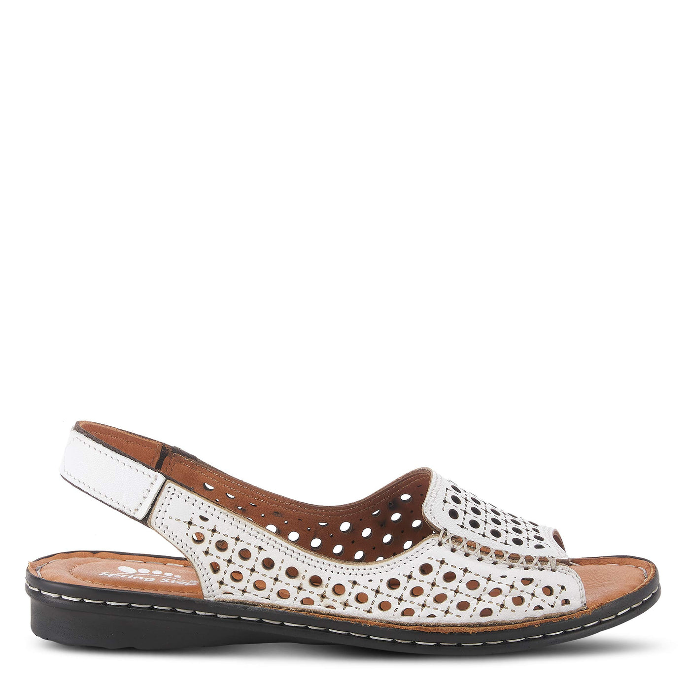 Spring Step Jordana Sandal, White, 38 Medium EU 7.5-8 US