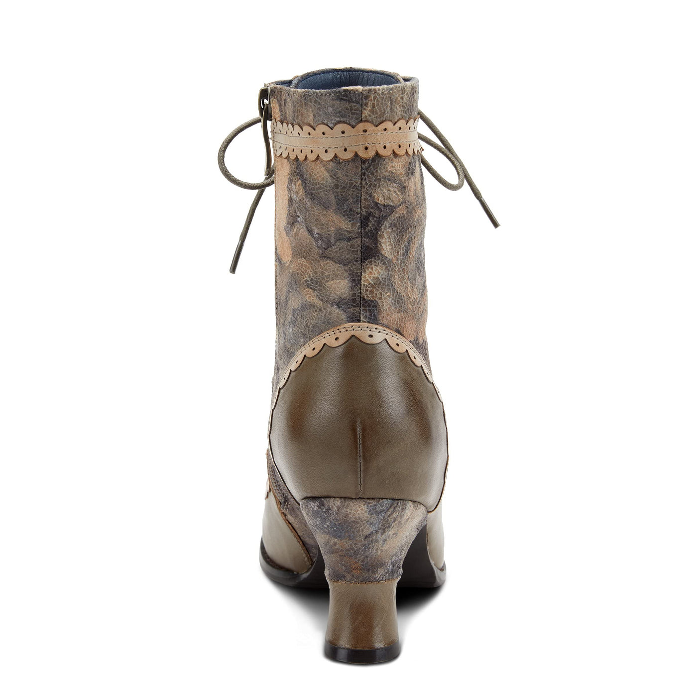 L’Artiste by Spring Step Women's Bewitch-Floral Ankle Boot, Olive Multi, 7.5-8