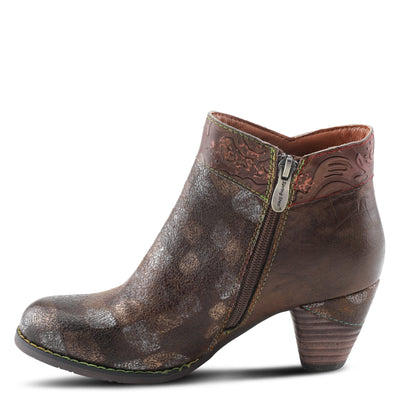 Spring Step L'Artiste Bestlove Ankle Boots for Women Low Heel | Casual Women's Boots Women with Metallic Brush Strokes and Cushion Footbed Brown Multi EU 37 / US 6.5-7
