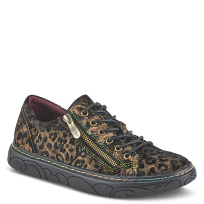 Spring Step L'Artiste Danli-Cheeta Snakers for Women - Animal Print Girls Sneaker - Ladies Fashion Snakers with Zipper and Adjustable Laces