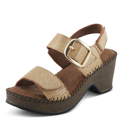 Spring Step CHENDA Women's Demi Wedge Sandals - Stylish & Comfortable, Sumptuous Suede Footbed Gold EU 40 / US 9