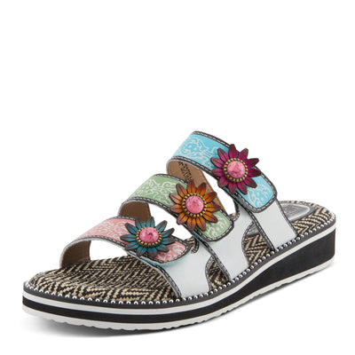 L'Artiste by Spring Step Women's Maryse Sandal, White Multi, 5.5-6