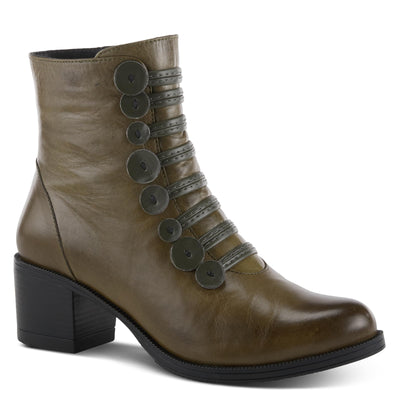 Spring Step Women's Garibaldi Leather Bootie Olive Green EU 40 / US 9