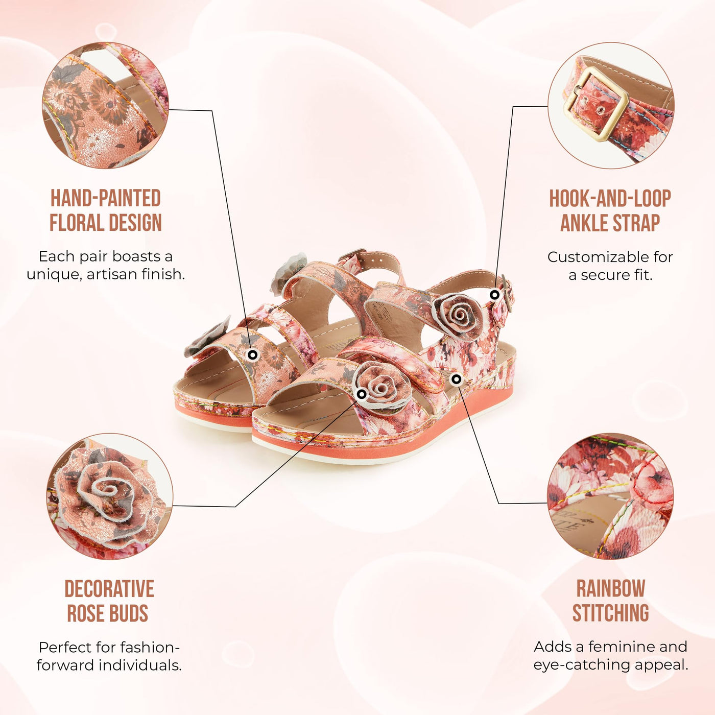 Spring Step L'Artiste Women's Joelina-Dazi Ankle Strap Sandal Grey Multi EU 38 / US 7.5-8