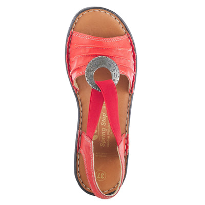 Spring Step KARMEL Sandal, Red, 37 Medium EU 6.5-7 US
