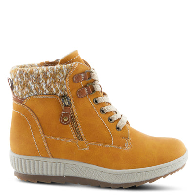 Spring Step Relife Karlene Waterproof Ankle Boots for Women | Shoes for Women with Sweater Top, Decorative Zipper and Cozy Sherpa Lining Mustard EU 42 / US 10.5-11