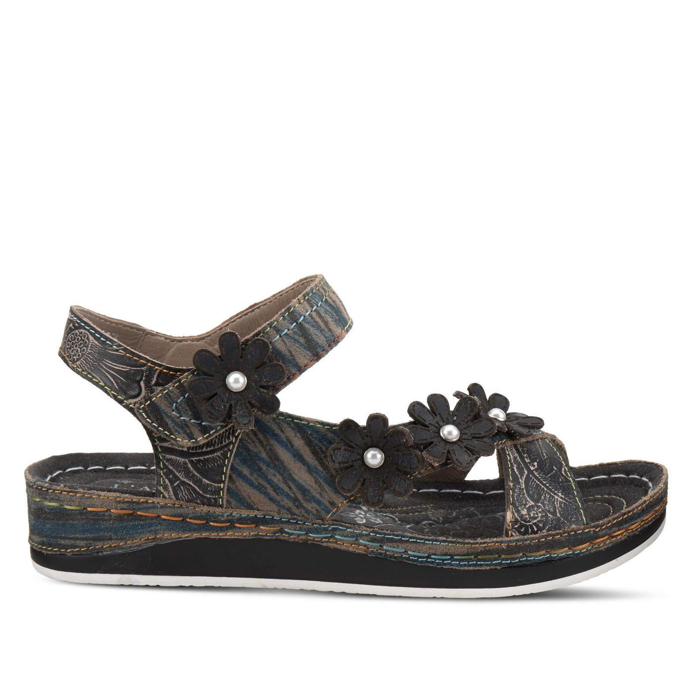 Spring Step L'Artiste Women's Mahvash Ankle Strap Sandal Black Multi EU 36 / US 5.5-6