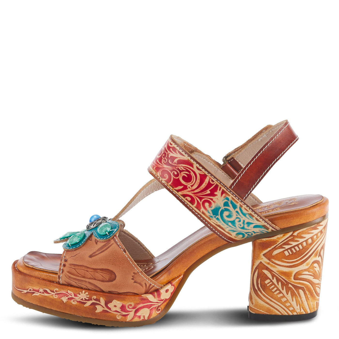 Spring Step L'Artiste Women's Gomma High Heel Sandal Camel Multi EU 42 / US 10.5-11
