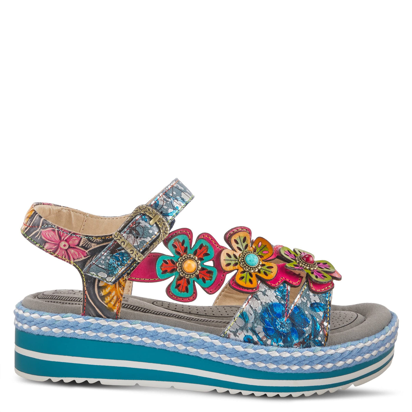 Spring Step L'Artiste Women's Rhodys Sandals Blue Multi EU 35 / US 5