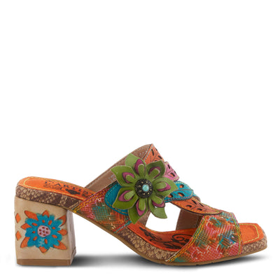 Spring Step L'Artiste Women's Izetru Slide Sandal Orange Multi EU 38 / US 7.5-8