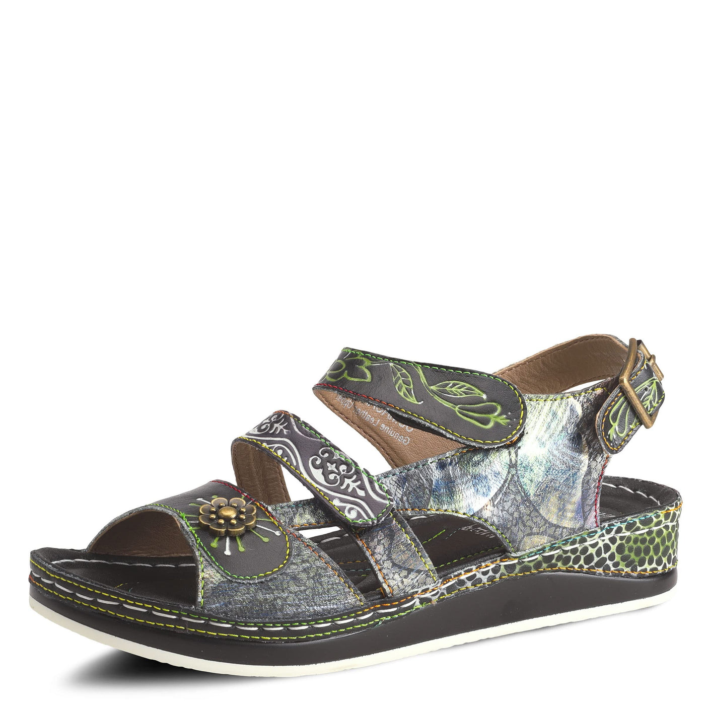 L�Artiste by Spring Step Women's Sumacah-bm Slide Sandal, Black/Multi, 41 EU/9.5-10 M US