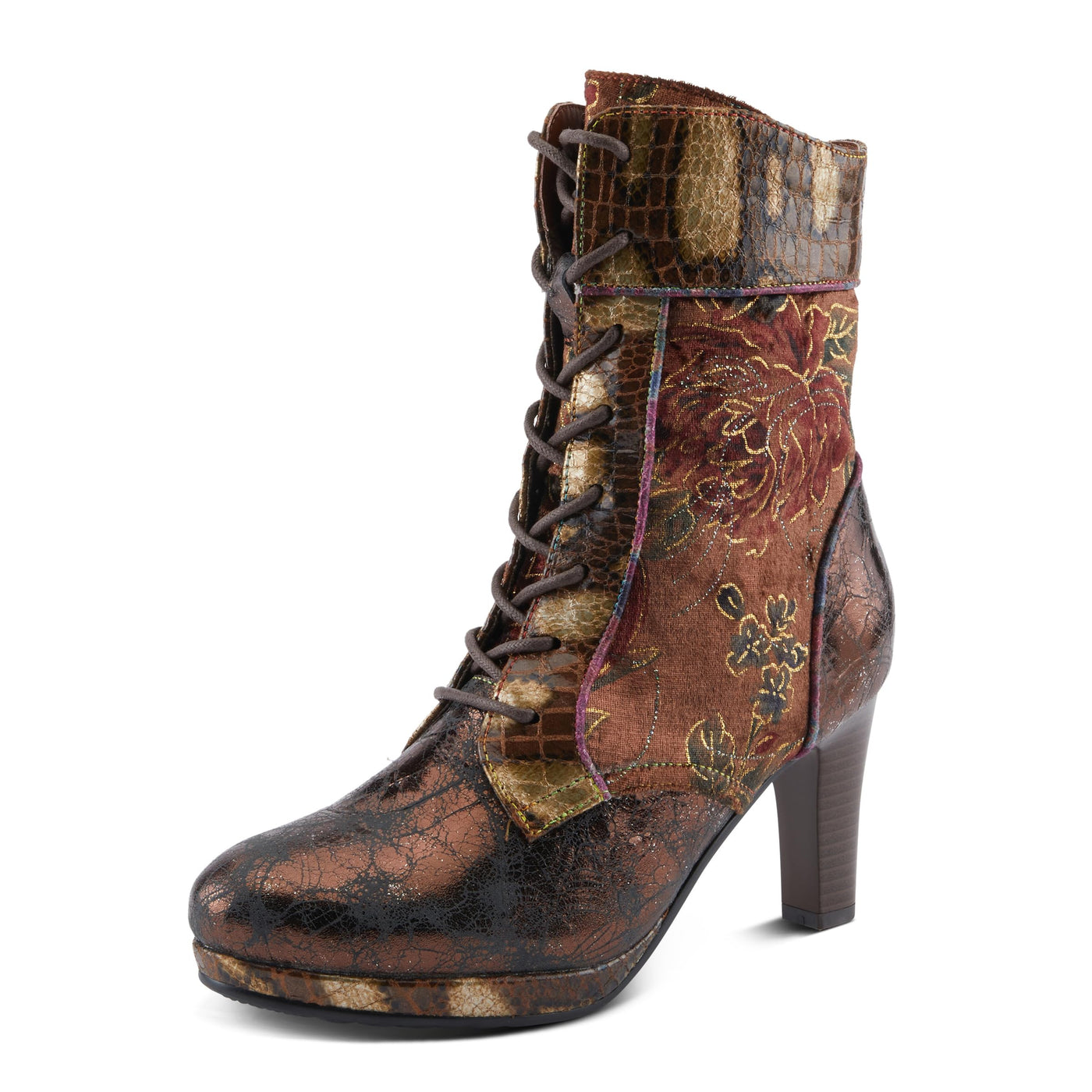 Spring Step L'Artiste Abra Women's Bold Bootie - Fierce Fashionista, Chic & Stand-Out Ankle Boots Bronze Multi EU 38/ US 7.5-8