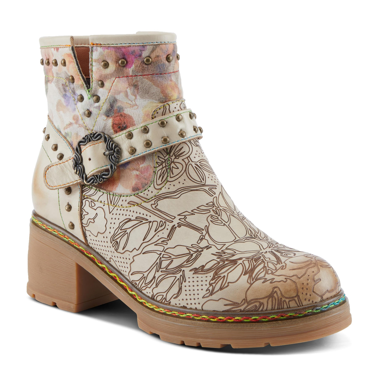 L'Artiste by Spring Step Women's Branchout Fashion Boot, Beige Multi, 7