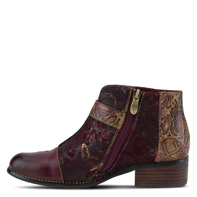 L'Artiste Women's Georgiana Chelsea Boot – Hand-Painted Leather with Metallic Microsuede, Decorative Buckle, and Rainbow Stitching Purple Multi EU 36/5.5-6