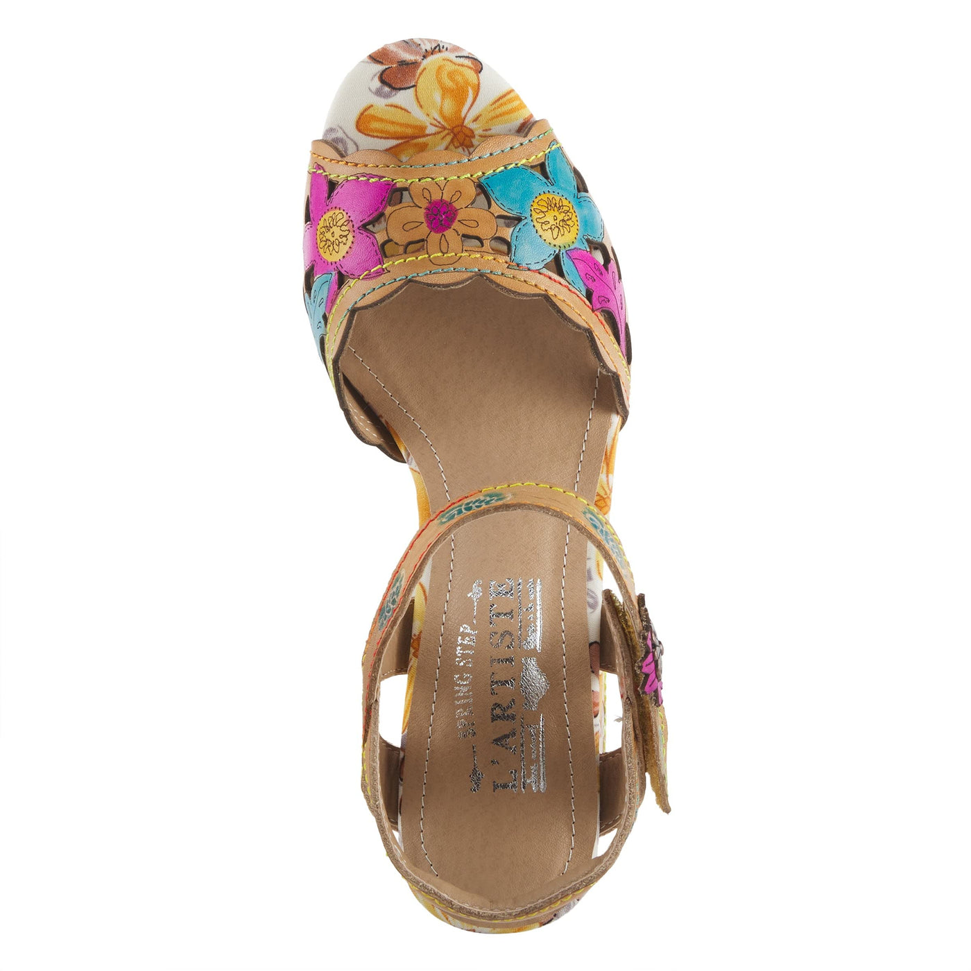 Spring Step L'Artiste Women's Avantgarde Back Strap High Heel Sandal Tan Multi EU 40 / US 9