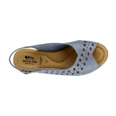 Spring Step Women's GOOSEY Sandal, Blue, 6.5-7