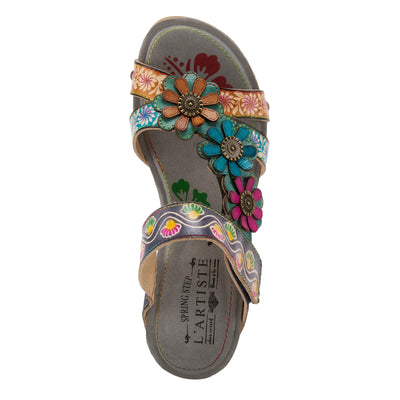 Spring Step L'Artiste Women's Delight Slide Sandals | Adjustable Hook & Loop Straps, Lightweight Designer Sandals for Women Navy Multi EU 41 / US 9.5-10