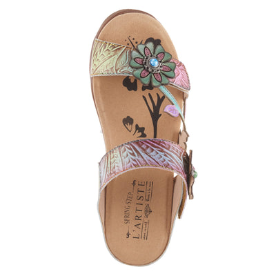 Spring Step L'Artiste Women's Aymee Slide Sandal Sky Blue Multi EU 38 / US 7.5-8