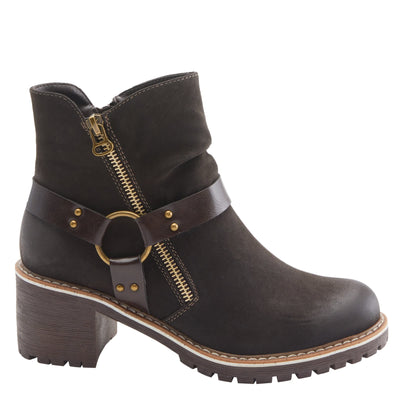 PATRIZIA Spring Step Firewood Booties for Women - Ladies Ankle Boots with Zipper Closure - Vegan Leather Womens Boots for Outdoor - Chocolate Brown EU 36 / US 5.5-6