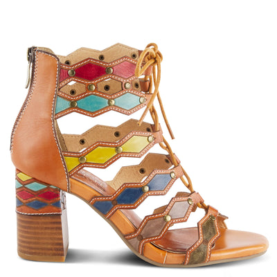 Spring Step L'Artiste Women's Artdeco High Heel Sandal Camel Multi EU 38 / US 7.5-8