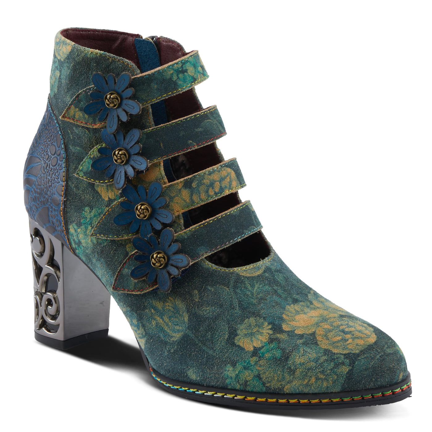 Spring Step L'Artiste Ivyisla Women's Versatile Shootie - Perfect with Leggings, Socks, or Barefoot, Chic & Comfortable Booties Green Multi EU 41 / US 9.5-10