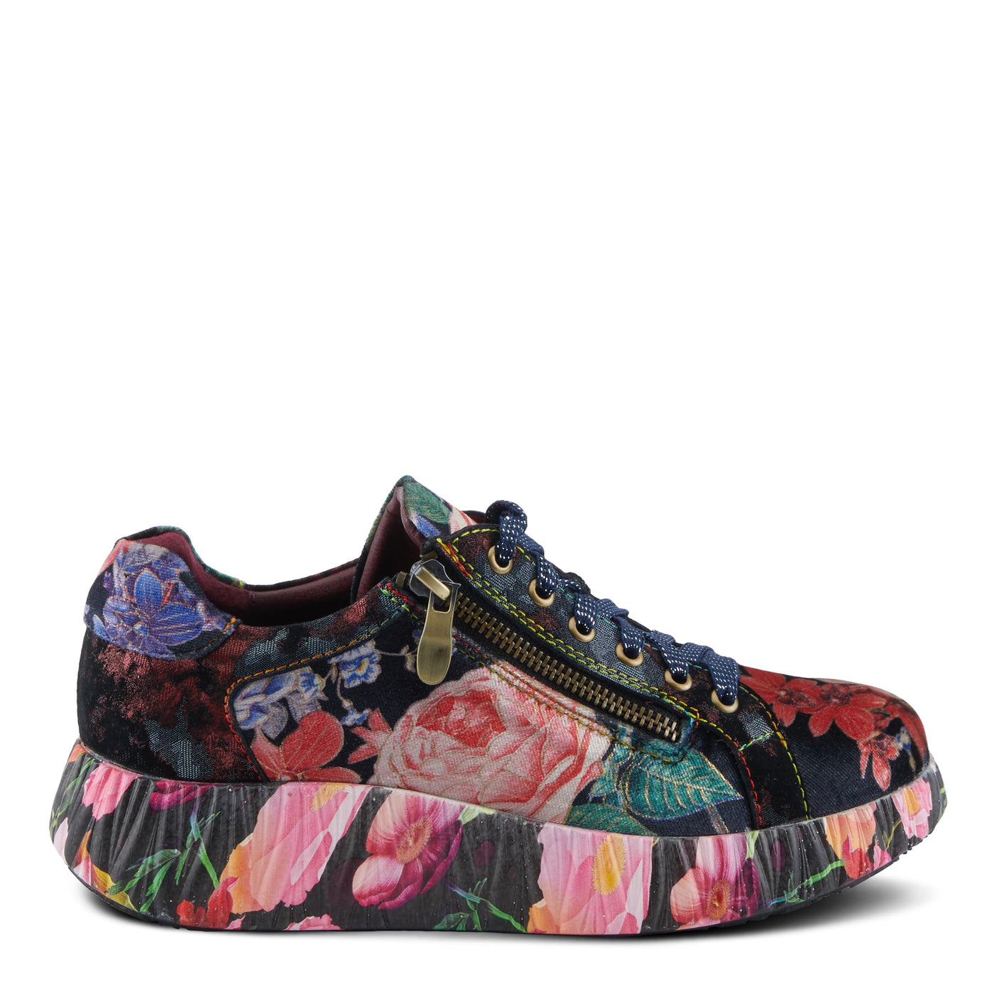 Spring Step L'Artiste Dallyn Women's Playful Sneaker - Mix of Textures & Patterns, Cushioned Comfort, Versatile Style Black Multi EU 40 / US 9