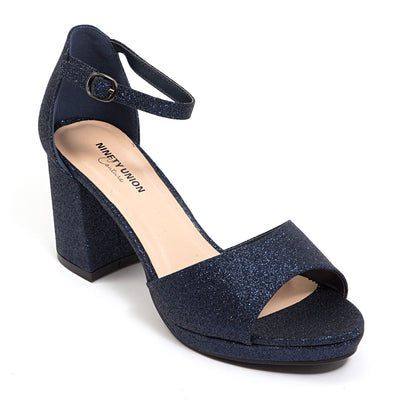 Ninety Union Jazzy Glitzy Open Till Close Back Sandal, Navy, 11