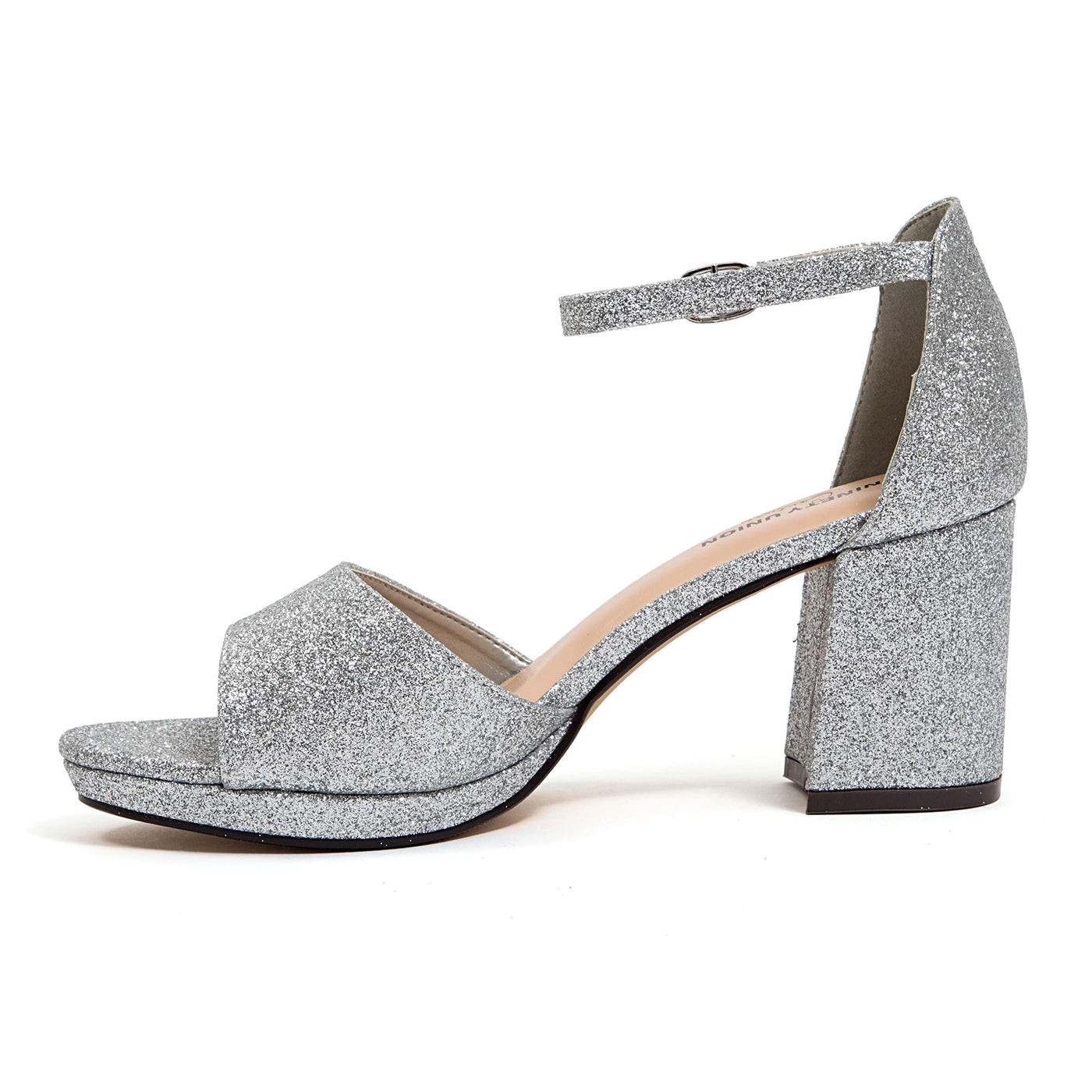 Ninety Union Jazzy Glitzy Open Till Close Back Sandal, Silver, 11