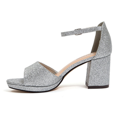 Ninety Union Jazzy Glitzy Open Till Close Back Sandal, Silver, 11
