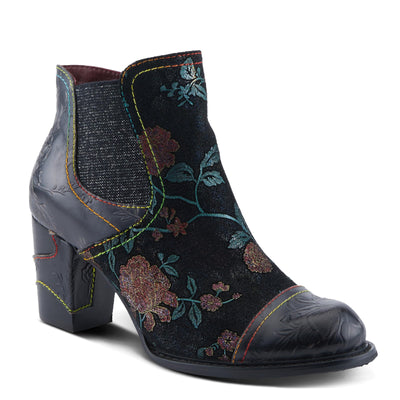 Spring Step L'Artiste Ceja Women's Embossed Floral Bootie - Cap Toe, Eye-Catching Ankle Boots with Unique Patterns