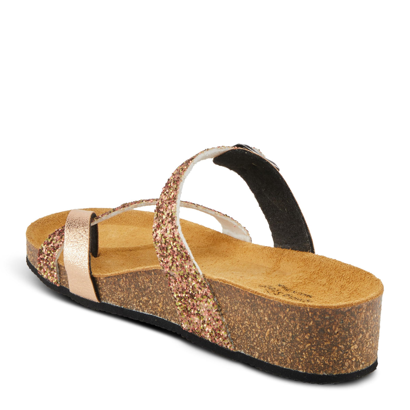 Spring Step BURCH Women's Glamorous Sandals - Glittery Upper, Toe Ring Detail, Cushioned Footbed Copper EU 37 / US 6.5-7
