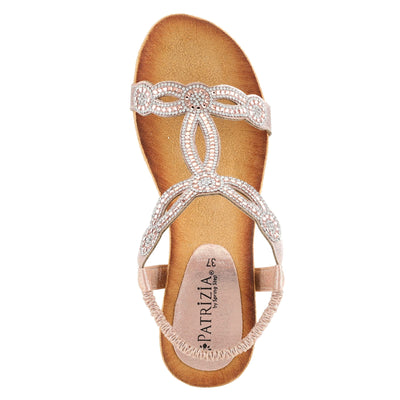 PATRIZIA Women's Shining Ankle Strap Sandal Champagne EU 38 / US 7.5-8