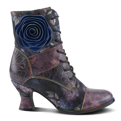 Spring Step L'Artiste Roselia-Stunin Women's Lace Up Bootie - Gorgeous Details, Show-Stopping Floral Ankle Boots Plum Multi EU 38/ US 7.5-8