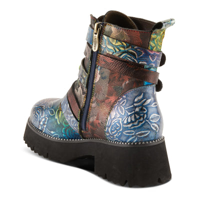 Spring Step L'Artiste Women's Rosaleen Leather Bootie Blue Multi EU 36 / US 5.5-6