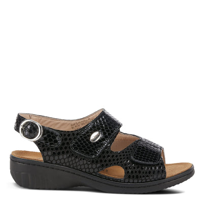 Spring Step Flexus Aksamala Sandals Black Patent 37 Euro (Wome