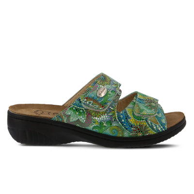 Spring Step Flexus Women's Bellasa Slide Sandal Green Multi EU 41 / US 9.5-10