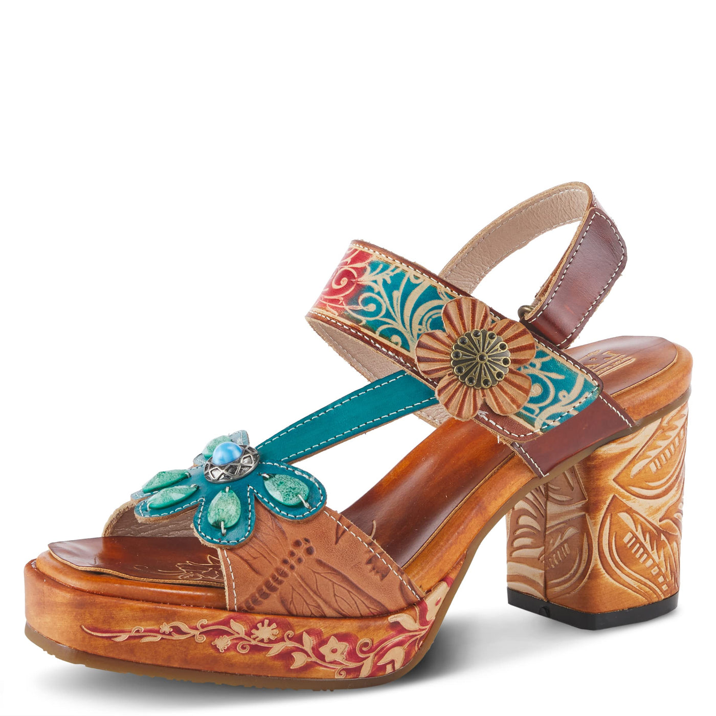 Spring Step L'Artiste Women's Gomma High Heel Sandal Camel Multi EU 42 / US 10.5-11
