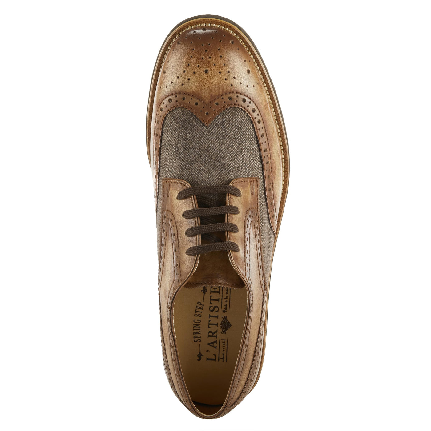 Spring Step L'Artiste Beaufort Oxford Shoes for Men - Leather Shoes with Lace-Up Closure - Mens Shoes for Casual Outdoor Walking - Camel EU 40 / US 7-7.5