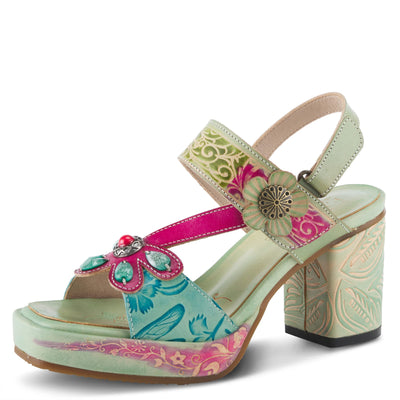 Spring Step L'Artiste Women's Gomma High Heel Sandal Mint Green Multi EU 39 / US 8.5