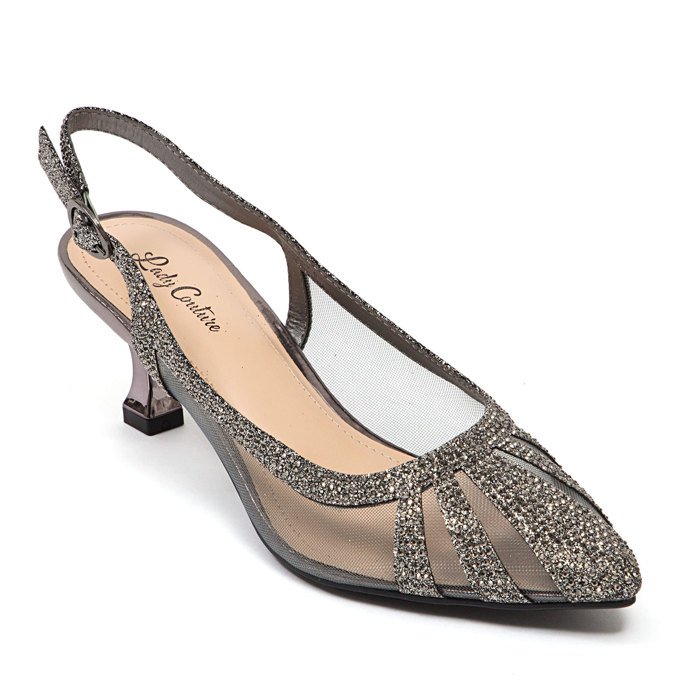 Ninety Union Macy Rhinestone Trimmed Sling Back, Pewter, 10