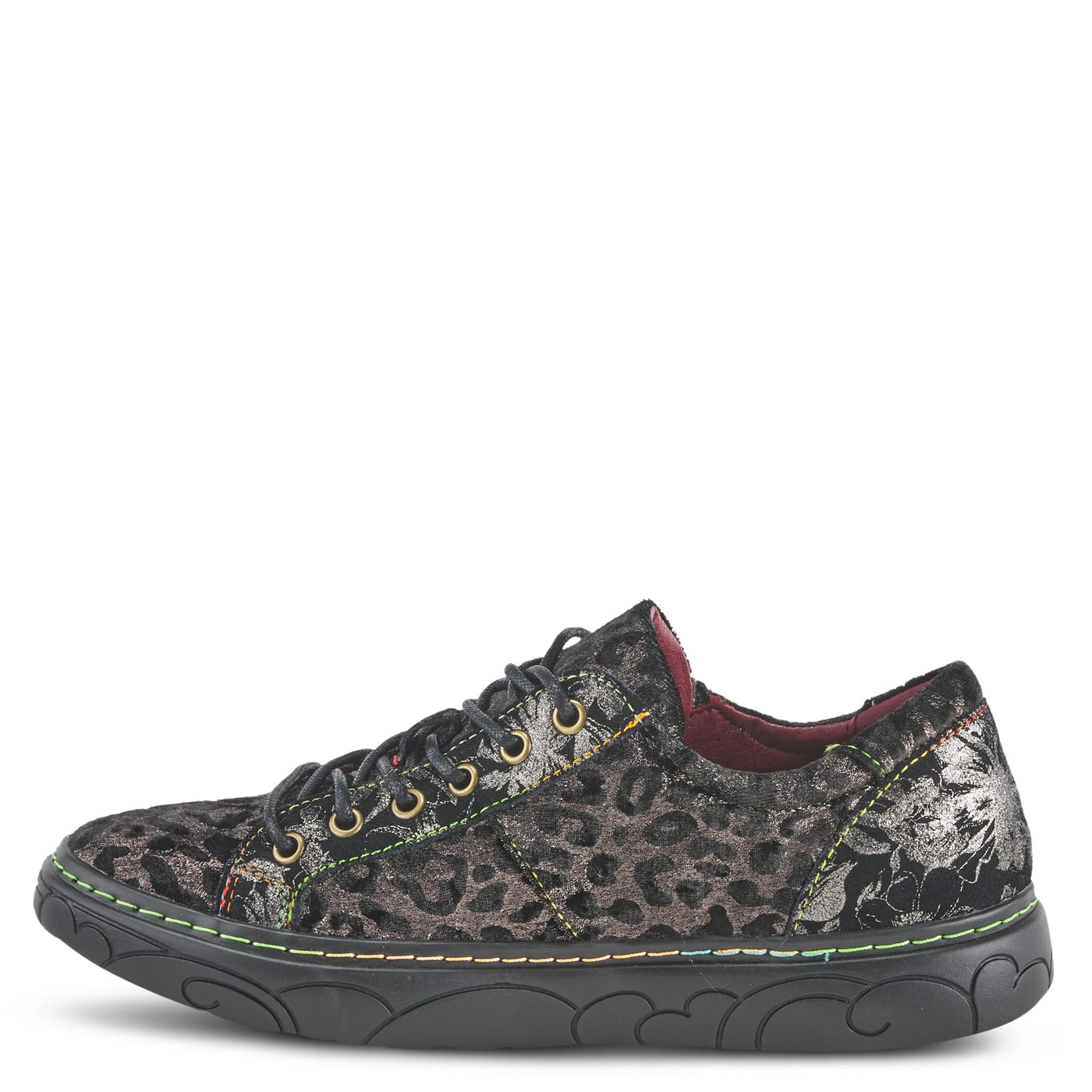 Spring Step L'Artiste Danli-Cheeta Snakers for Women - Animal Print Girls Sneaker - Ladies Fashion Snakers with Zipper and Adjustable Laces - Pewter Multi EU 41 / US 9.5-10
