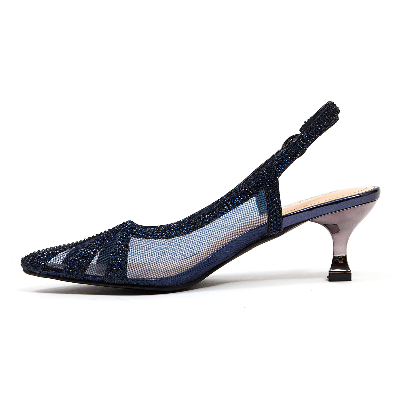 Ninety Union Macy Rhinestone Trimmed Sling Back, Navy, 8