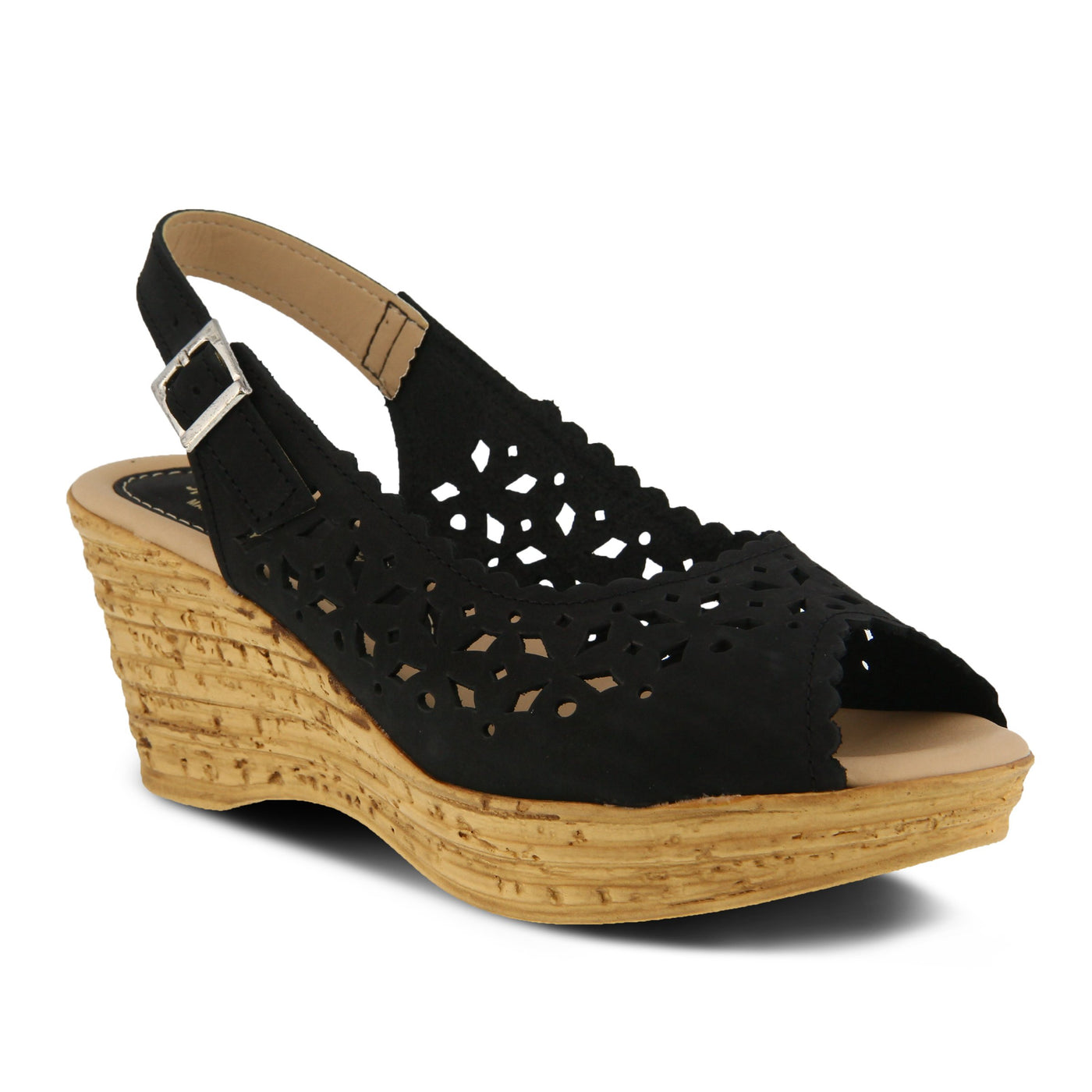 Spring Step Women's Chaya Wedge Sandal, Black, 41 EU/9.5-10 M US