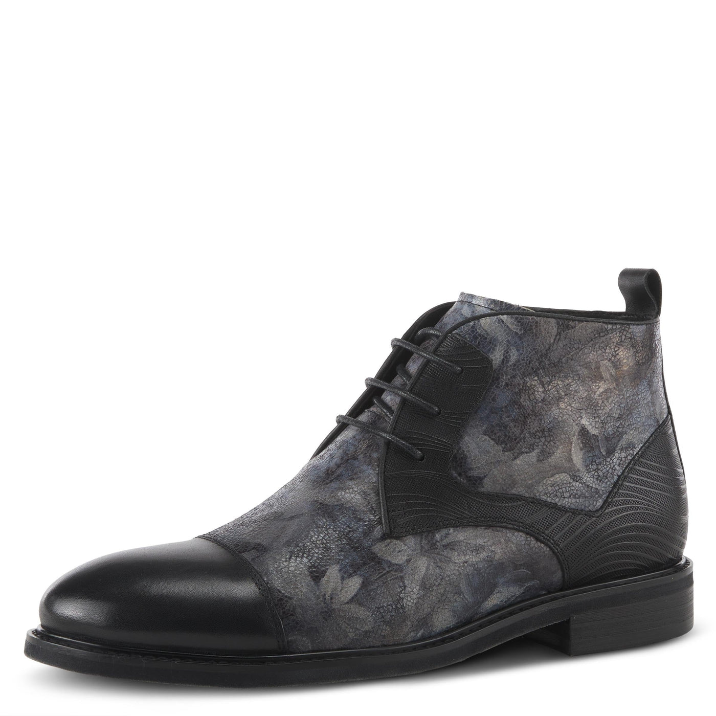 Spring Step L'Artiste Balvin Booties for Men - Cap-Toe Dress Shoe with Lace-up Closure - Comfortable Mens Shoes for Outdoor Walking - Black Multi EU 40 / US 7-7.5
